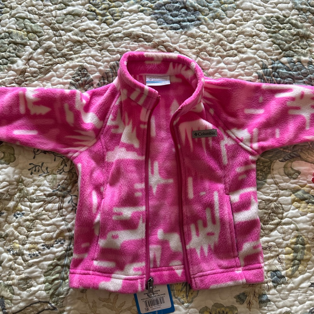 Columbia Pink and White Fleece Jacket